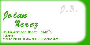 jolan mercz business card